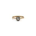 4919. Vintage Gold Solitaire Ring with Diamond