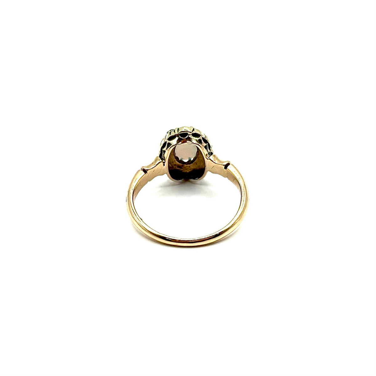 1297. Art-Deco-Goldring mit Diamant und edlem Opal