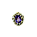 1206. Antique Gold Ring with Amethyst and Pearls