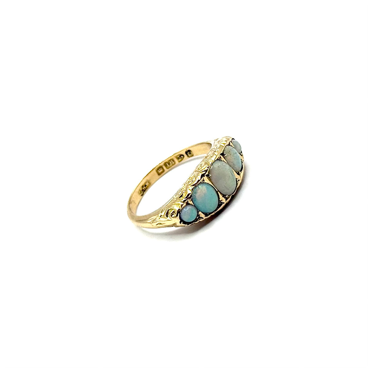 1468. Vintage Goldring mit Edelopalen