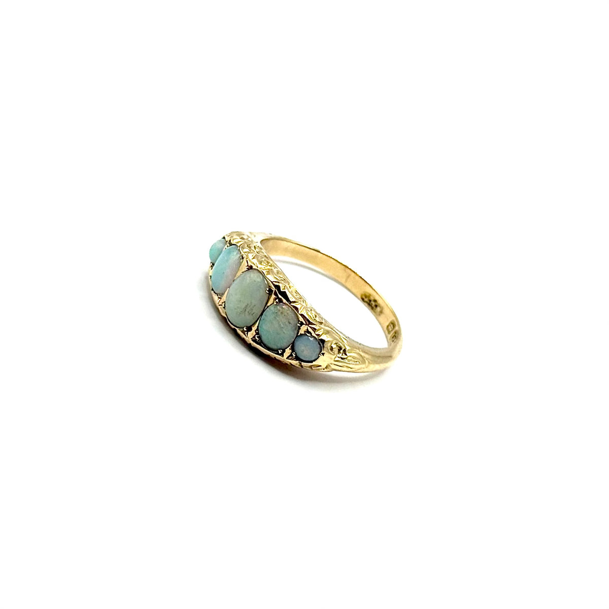 1468. Vintage Goldring mit Edelopalen