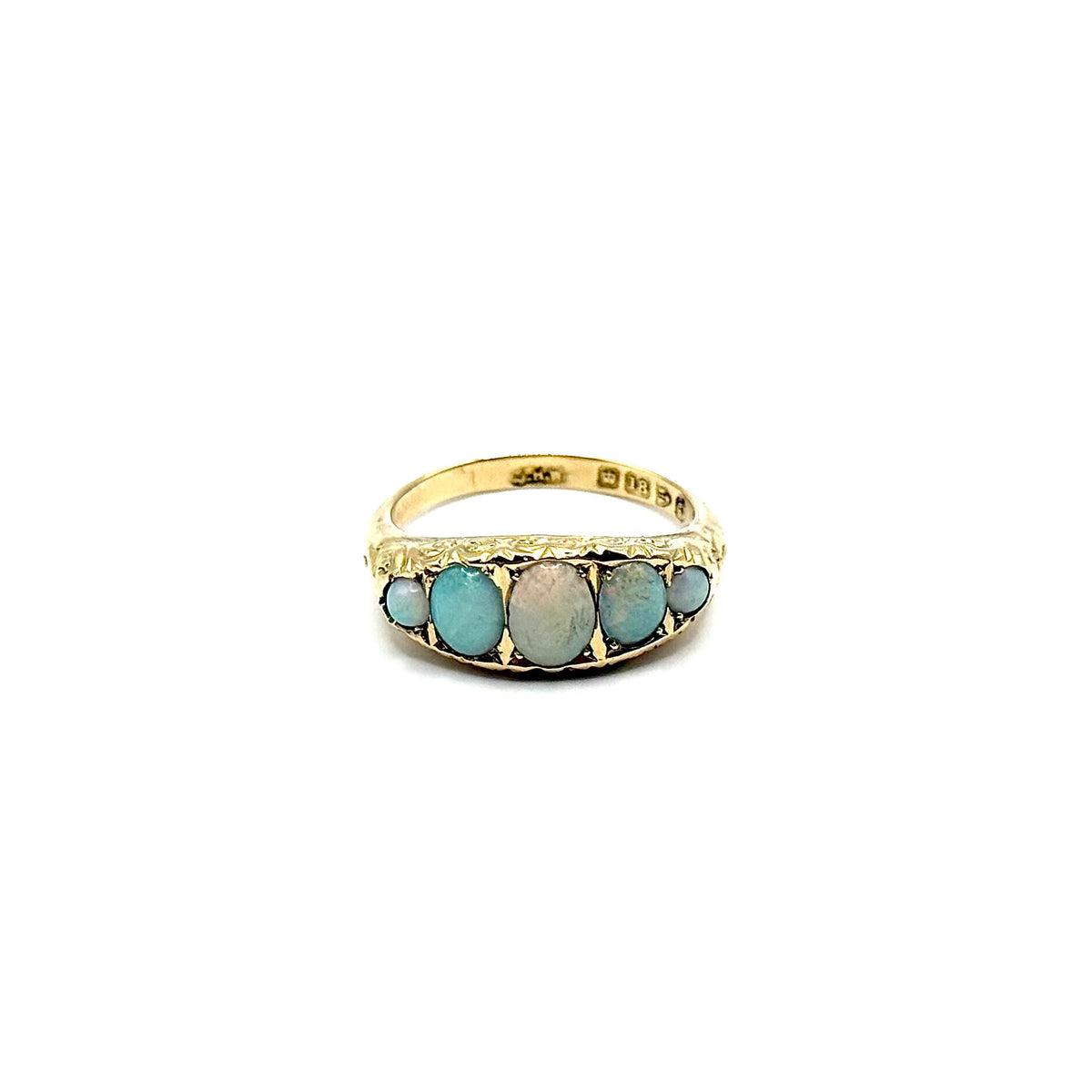 1468. Vintage Goldring mit Edelopalen