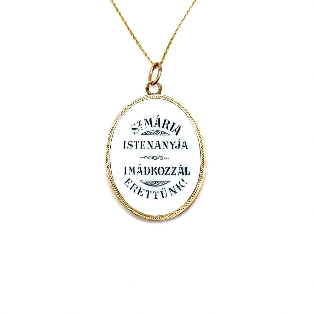 SF792/3. Enamel Madonna Pendant