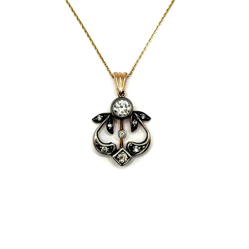 1194. Art Deco Goldanhänger mit Diamanten