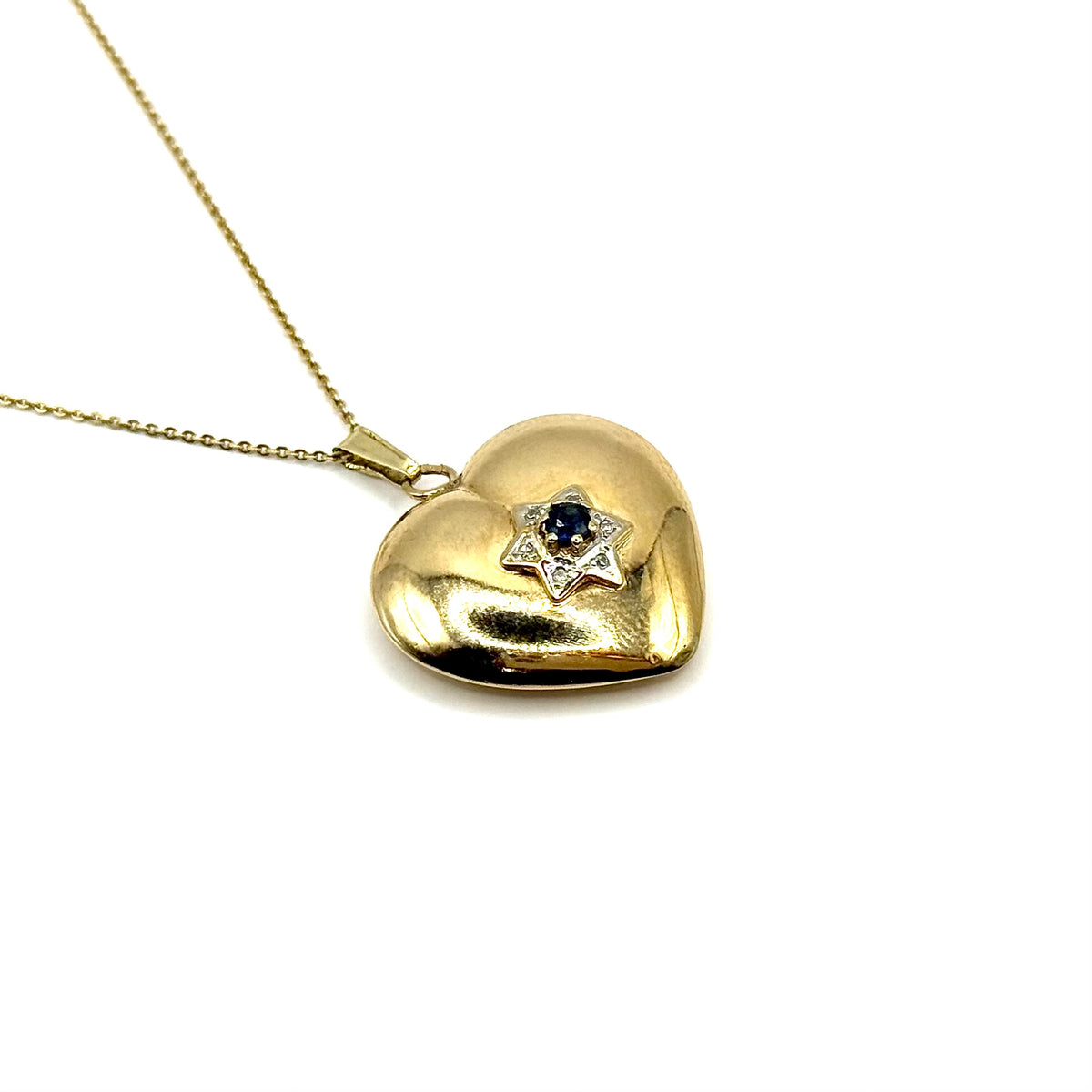 SF621. Pendentif Ancien en Or avec Diamant et Saphir