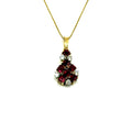 R350. Moderner Goldanhänger mit Diamant und Rubin