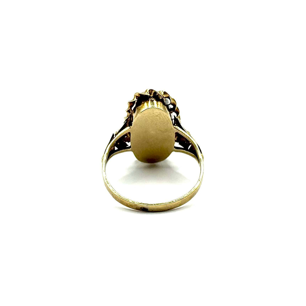 SF276 Art Deco Gold Ring with Onyx and Gemstone