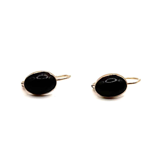 1391. Pendientes de oro Art Decó con azabache