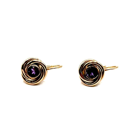 1370. Orecchini vintage in oro con ametista