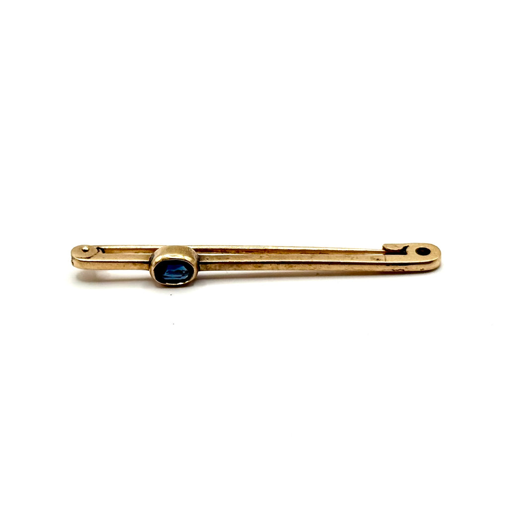 SF698. Art Deco Arany Bross Kék Zafírral