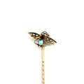 1018. Art-Déco-Goldbrosche mit Perle und Opal.
