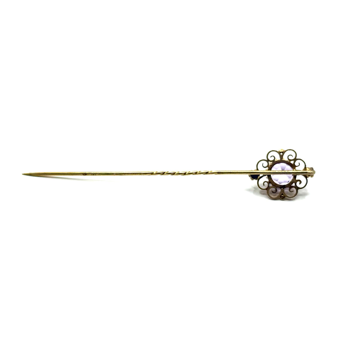 SF675. Antique gold brooch with pearl and gemstone.