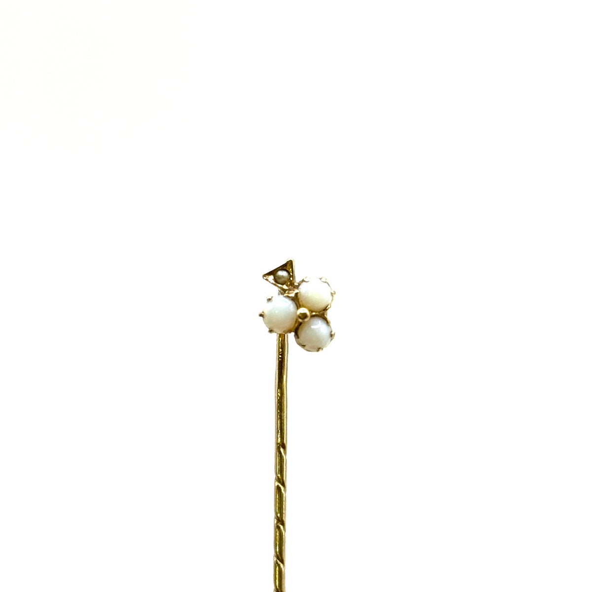 SF675. Antique gold brooch with glass opal and pearl.
