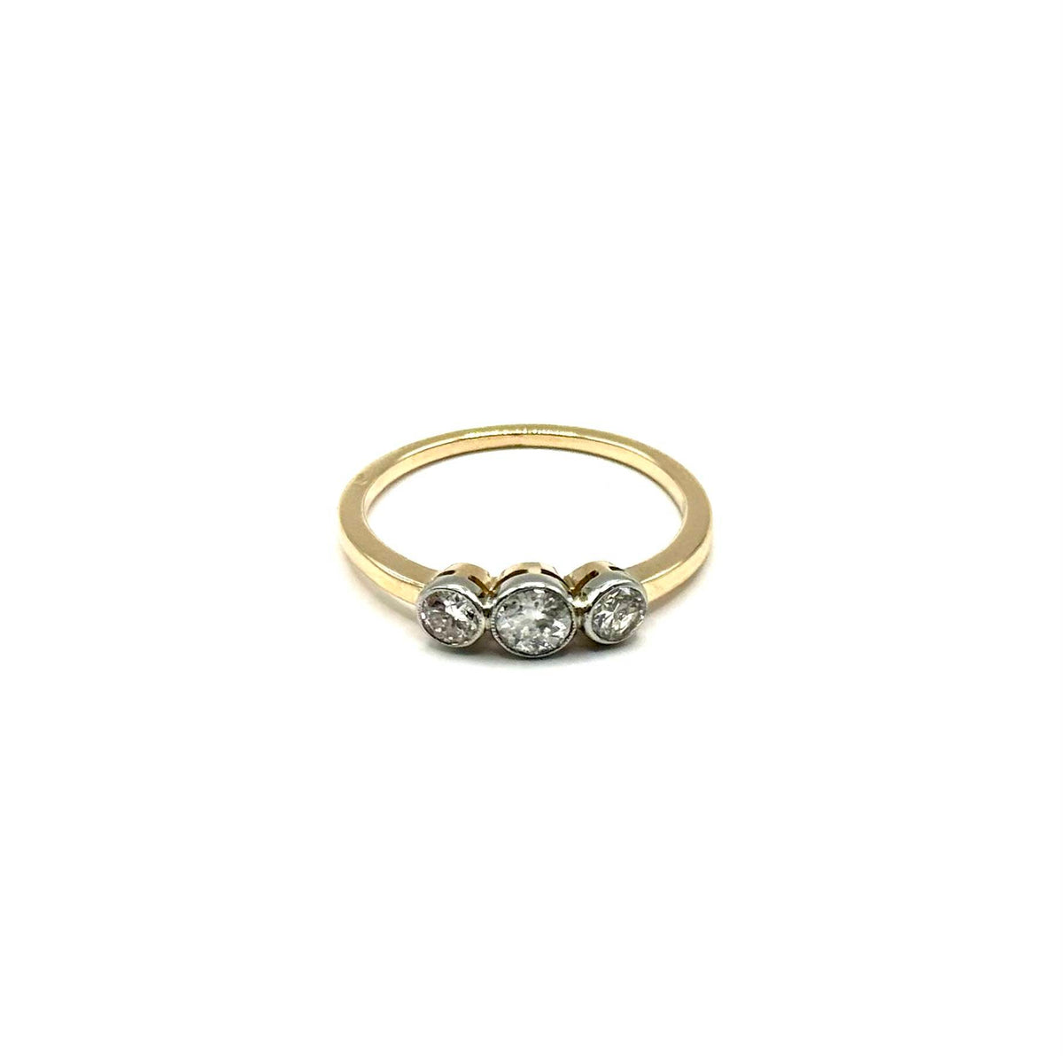 5029. Art Deco Gold Ring with Diamonds