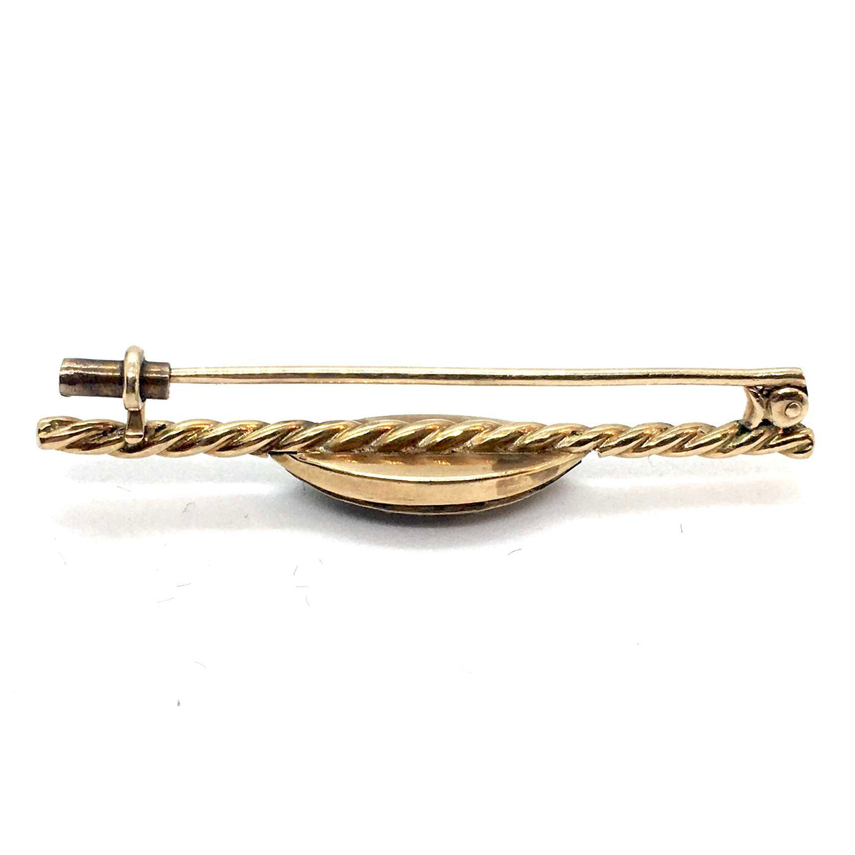 SF375 Art Deco Goldbrosche mit Diamant und Edeloqal