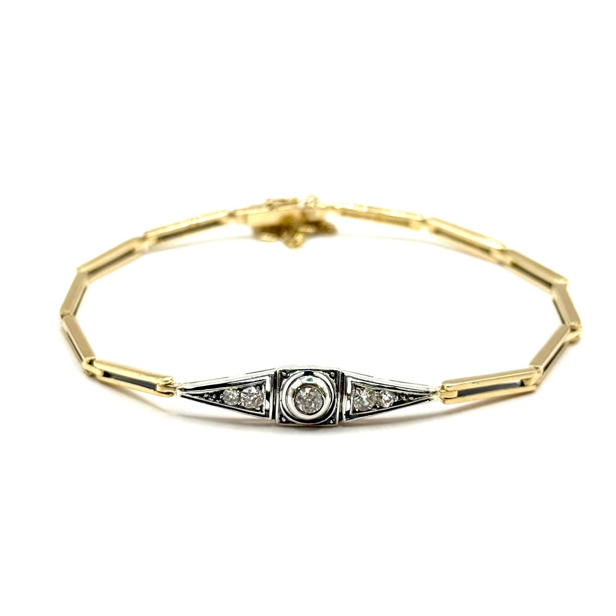 5145. Art deco arany karkötő gyémántokkal.