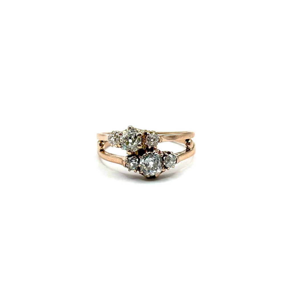 5035. Art Deco Rose Gold Ring with Diamond