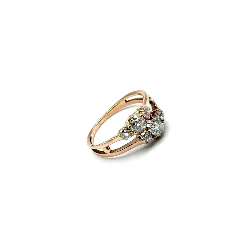 5035. Art Deco Rose Gold Ring with Diamond