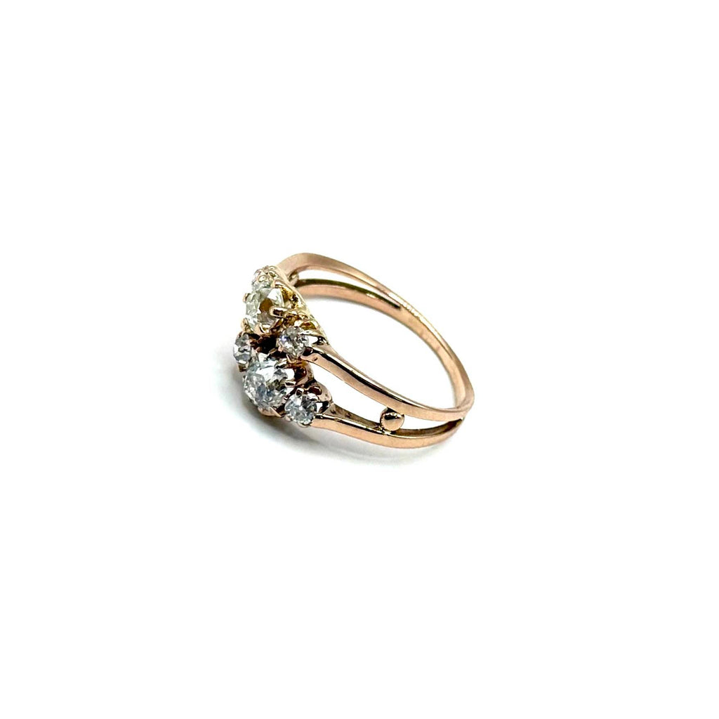 5035. Art Deco Rose Gold Ring with Diamond