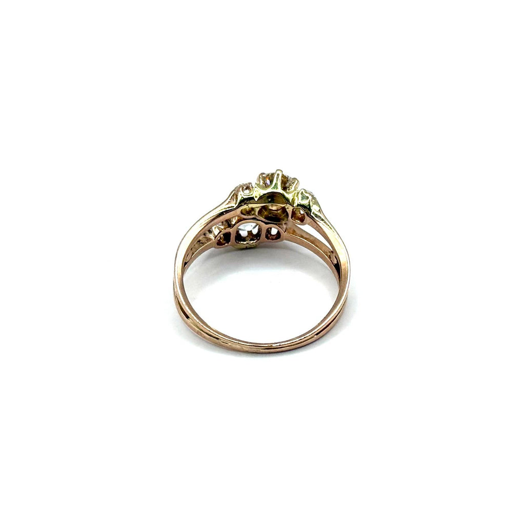 5035. Art Deco Rose Gold Ring with Diamond