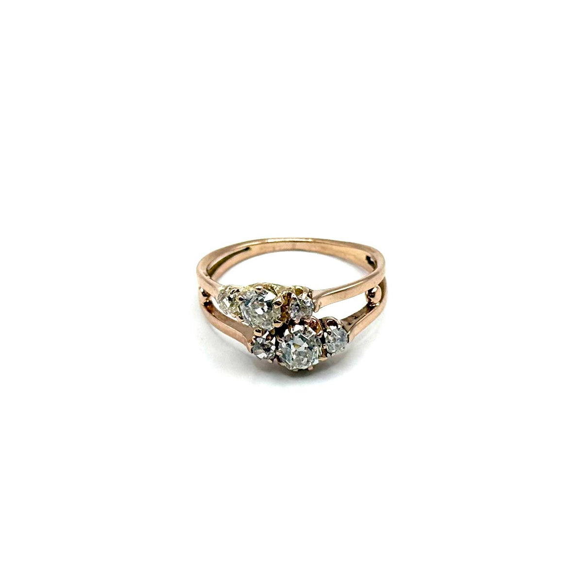 5035. Art Deco Rose Gold Ring with Diamond