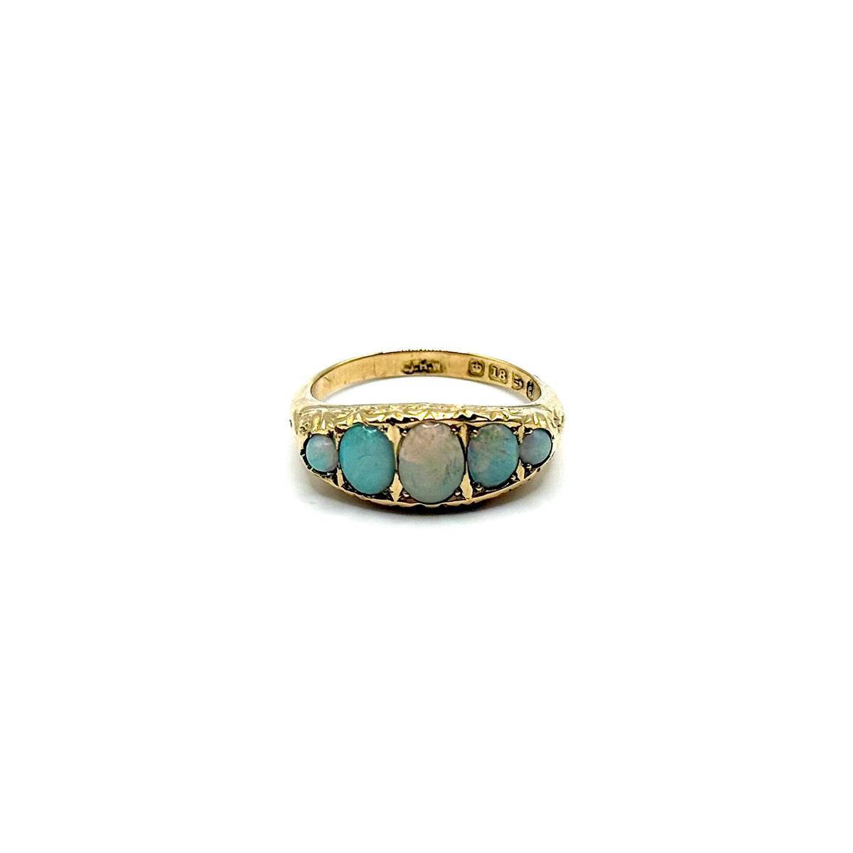 1467. Vintage Goldring mit Edelopalen