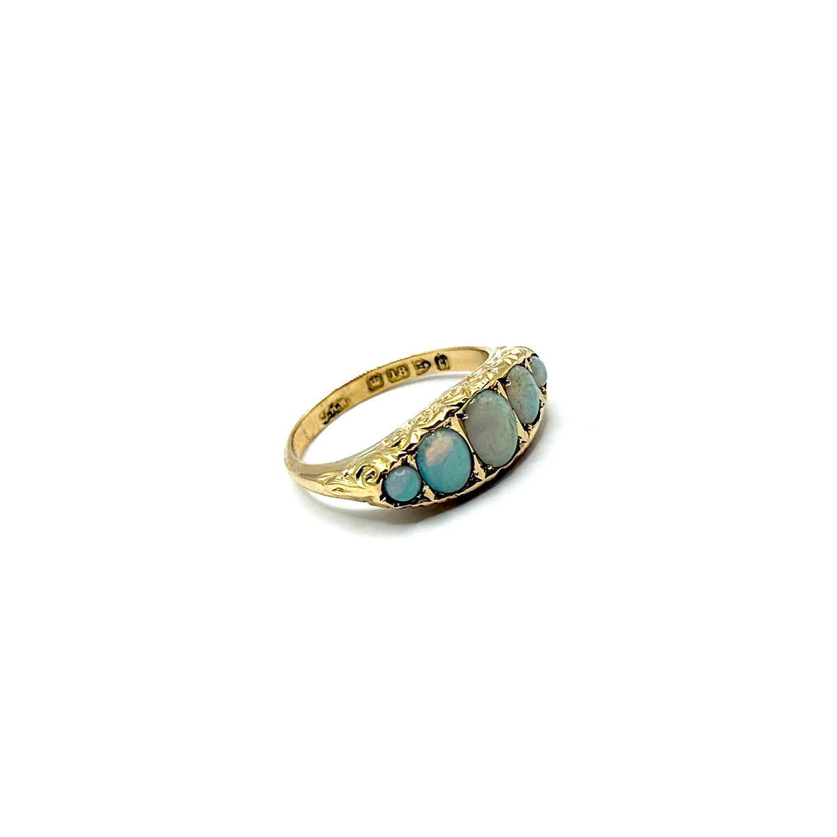 1467. Vintage Goldring mit Edelopalen