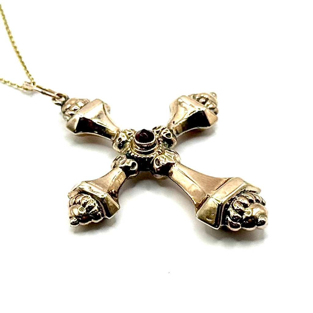 SF554. Biedermeier Goldkreuz mit Granaten
