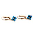 R369. Pendientes de oro Art Déco con turquesa.