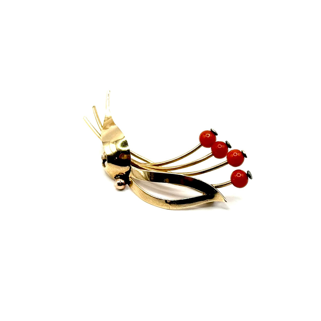 SF724. Vintage Arany Bross Korallal