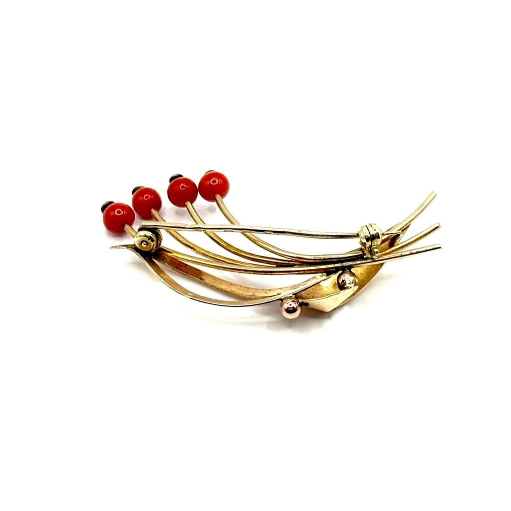 SF724. Vintage Arany Bross Korallal