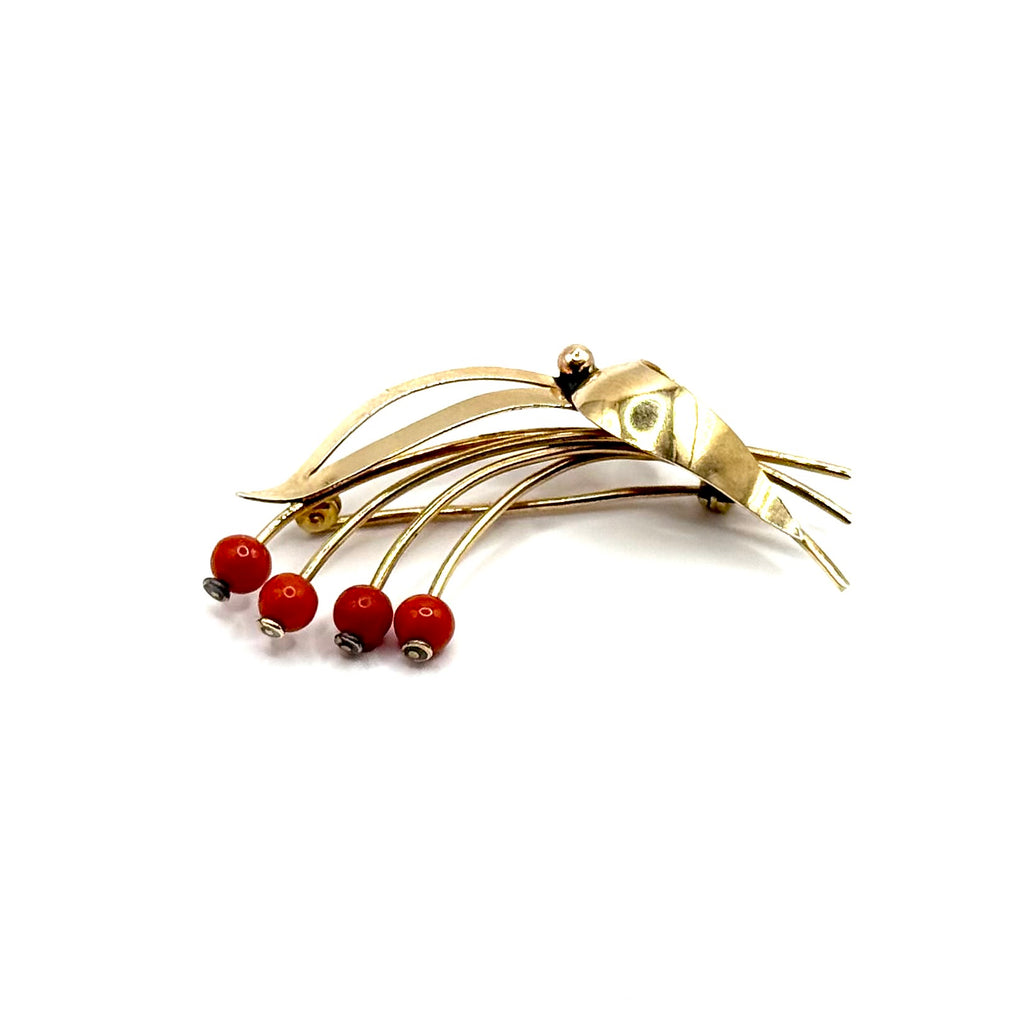 SF724. Vintage Arany Bross Korallal