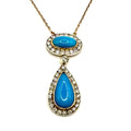 SZT1. Vintage necklace with diamonds and turquoise
