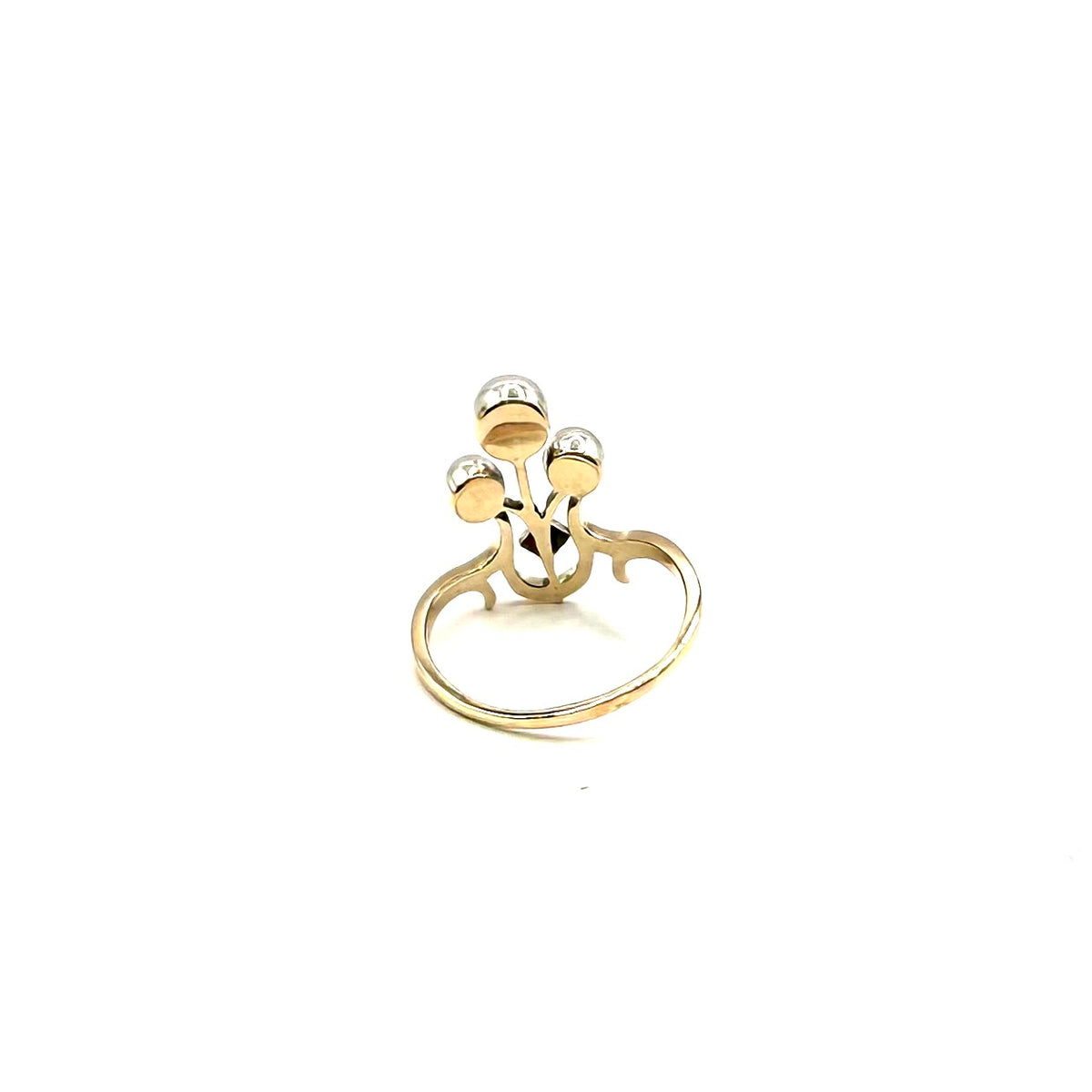 5225. Jugendstil Goldring mit Diamant