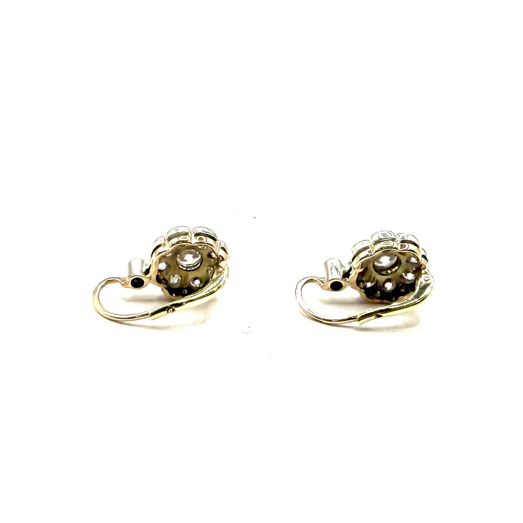 5227. Orecchini in oro Art Déco con diamante e pietra preziosa