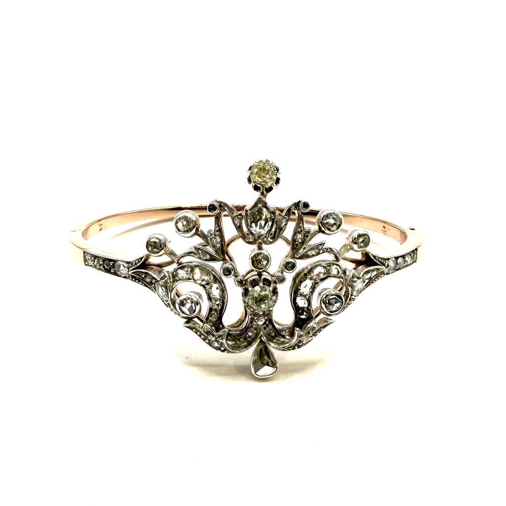 5233. Bransoleta tiara w stylu art déco z diamentami.