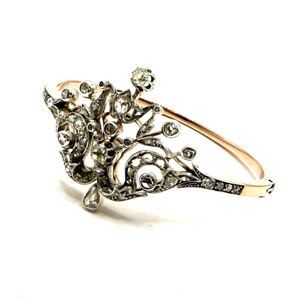 5233. Bransoleta tiara w stylu art déco z diamentami.