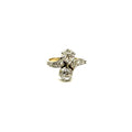 SZT15. Anillo de oro Art déco Toi et Moi con diamantes.