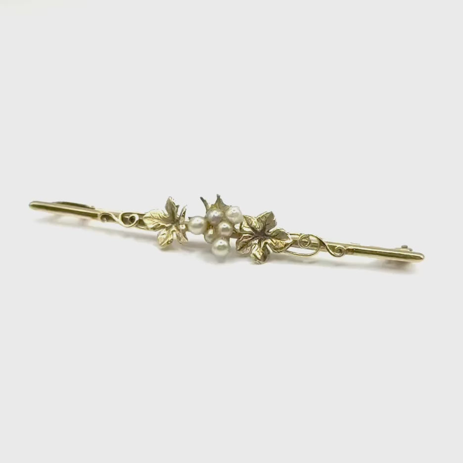 SF697. Art Deco Arany Bross Gyönggyel