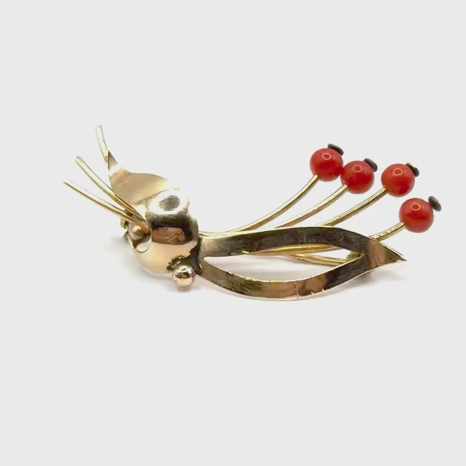 SF724. Vintage Arany Bross Korallal